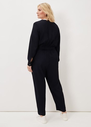 Phase Eight Duna Zip Jumpsuit Navy USA | 4359012-GX